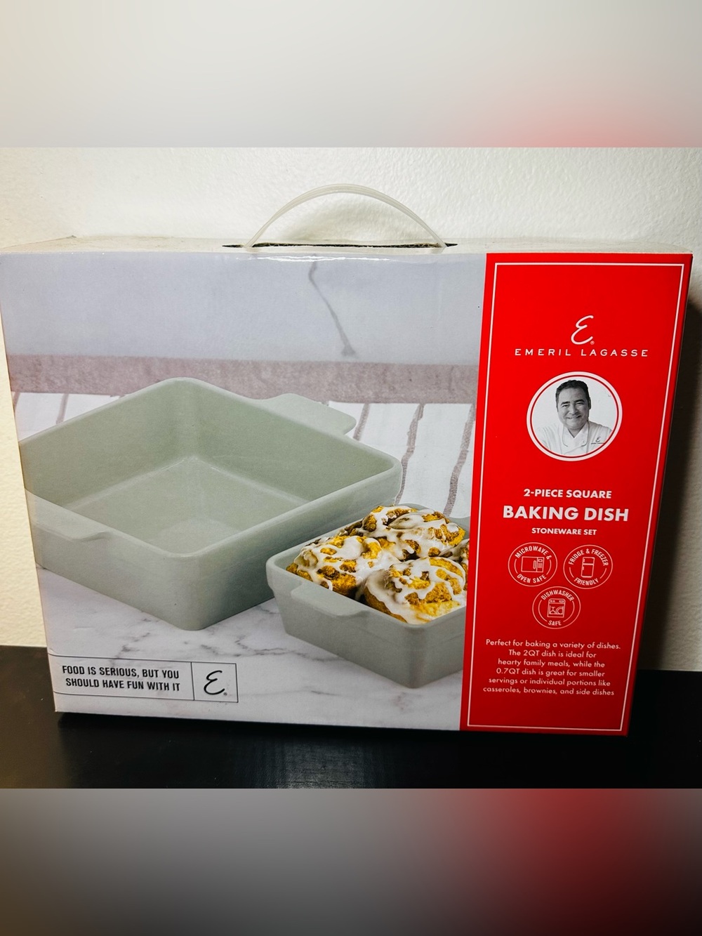 Sage Green 2-Piece Square Stoneware Baking Dish Set